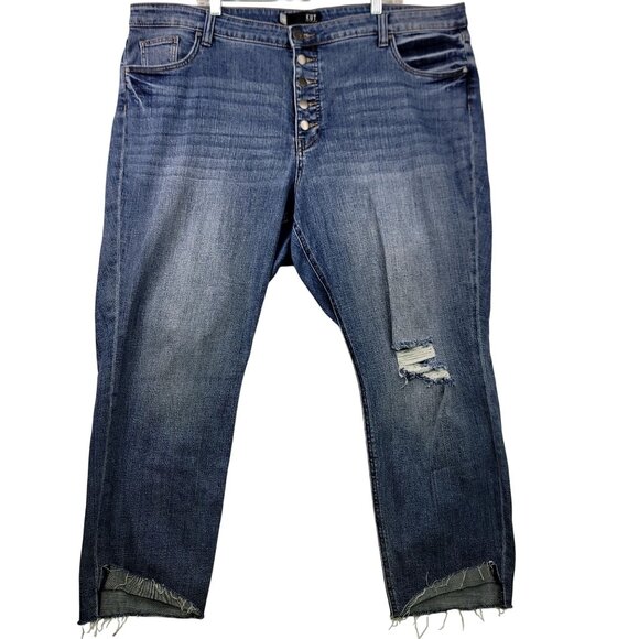 Kut From The Kloth Womens Reese Fab Ab Ankle Straight Leg Jeans 20W High Rise - Picture 1 of 14